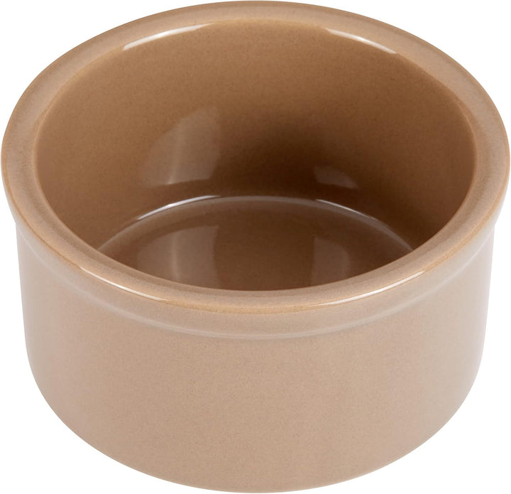 Stoneware Ceramic Pet Hamster Bowl, Brown, 3-Inch