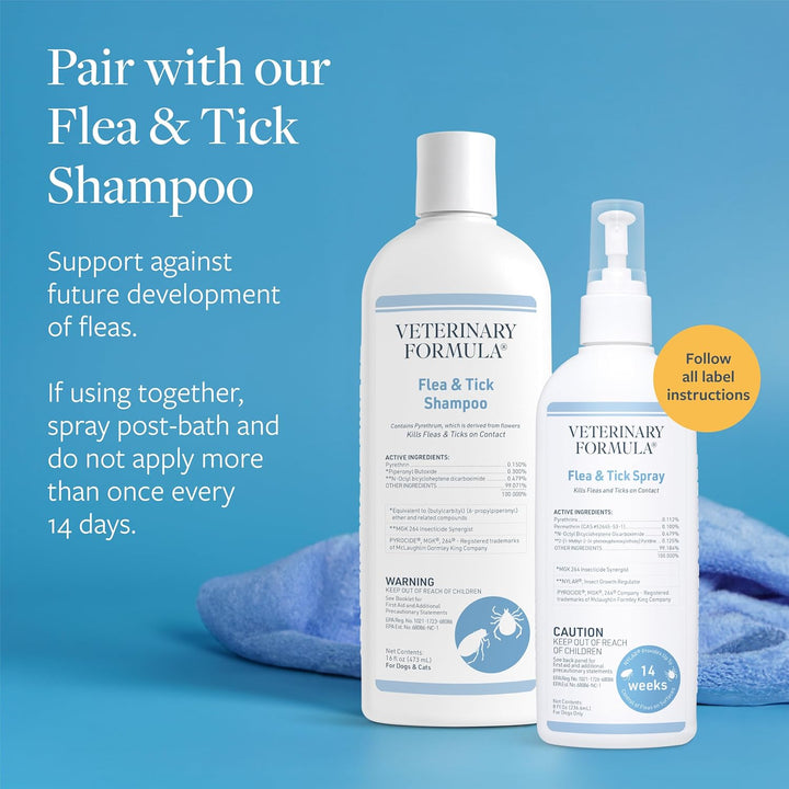 Flea and Tick Spray for Dogs, 8 Oz – Easy-To-Use Dog Flea Spray, Kills on Contact, Prevents Egg & Larval Development for 14 Weeks