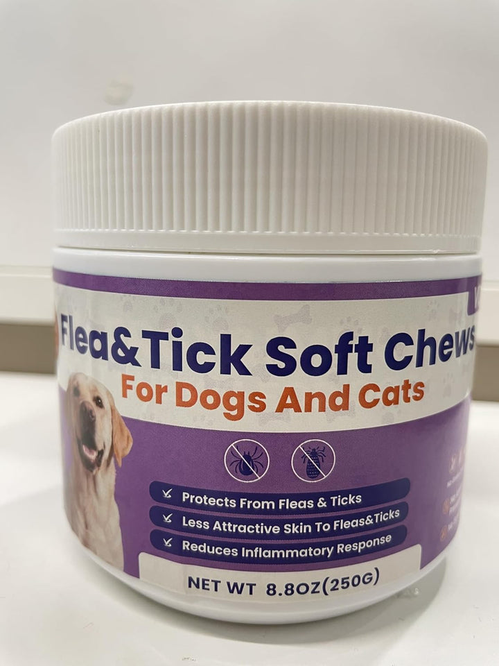Flea and Tick Prevention for Dogs,Natural Oral Flea Tick Chewable for Dog,Relieve Itching, Scratching & Biting,Cats Flea Tick Chews Supplement with Neem,Colostrum-For Small Large Dog,100 Counts