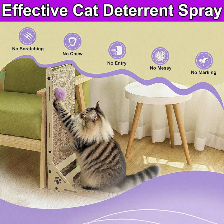 Cat Deterrent Spray,5 Fl Oz Natural Safe Cat Spray for Indoor & Outdoor,Effective Training Aid for Furniture,Sofas,Rugs,Yellow