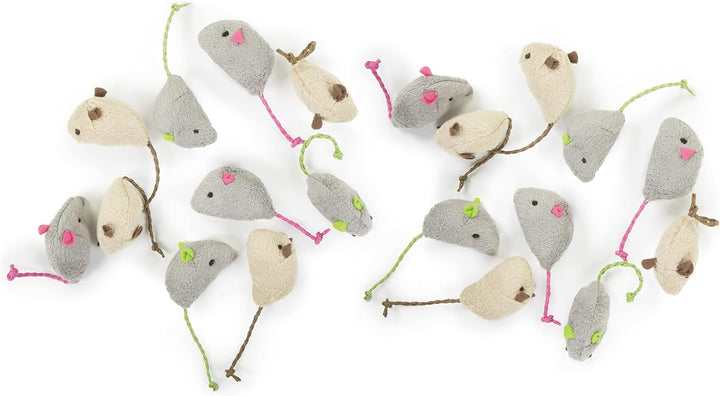 Skitter Critters Value Pack Catnip Cat Toys - Gray/Cream, Set of 10