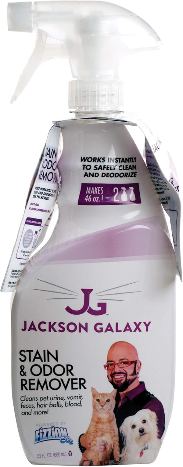 : Stain & Odor Remover - Pet Urine Remover - 23 Oz Bottle - 2 Fill Tablets Included - Eliminates Pet Stains & Odors Quickly - Works on Multiple Surfaces - Non-Toxic Formula