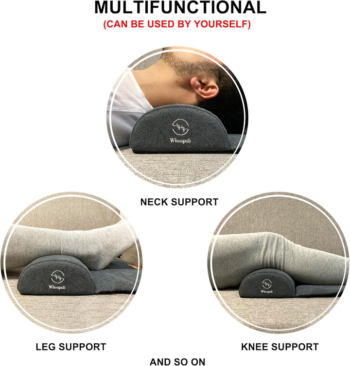 Dog Bolster Pillow for Large Dogs, Benefit for Cervical Vertebra and Neck, Easy to Carry When Traveling, with High Resilience Foam, Machine Washable Cover＆Easy to Clean (Dark Gray, Large)