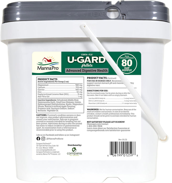 Corta-Flx U-Gard Pellets - Equine Digestive Supplement to Maintain Gastric Health - Helps Prevent Ulcer Formation - 10 LB
