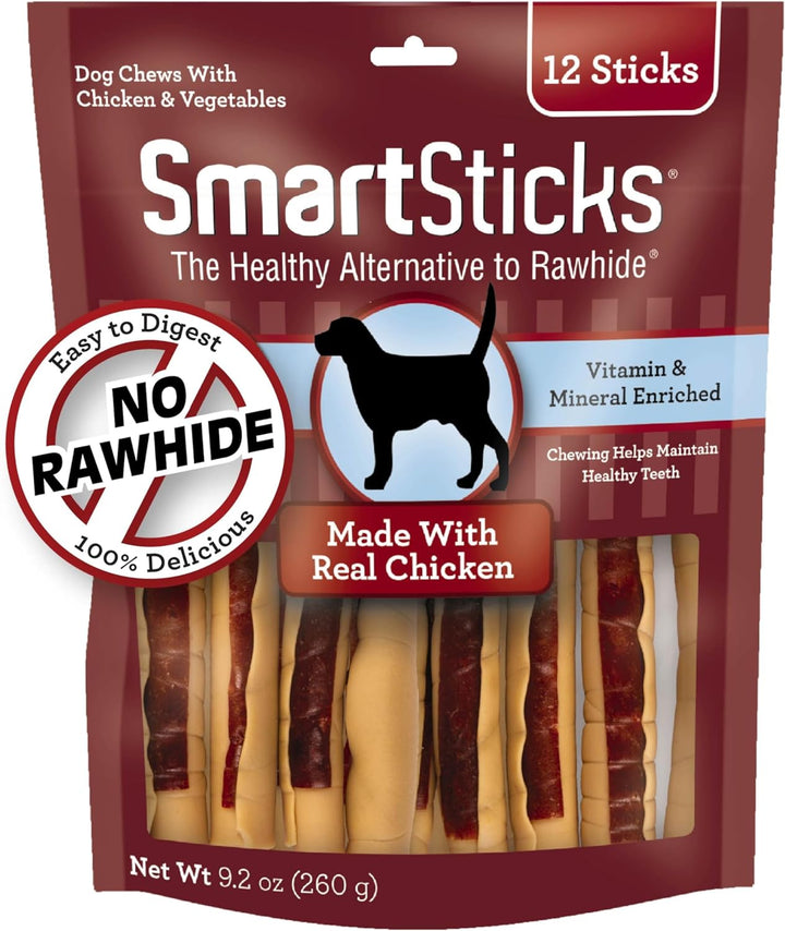 Smartsticks, Treat Your Dog to a Rawhide-Free Chew Made with Real Chicken and Vegetables, 10 Sticks