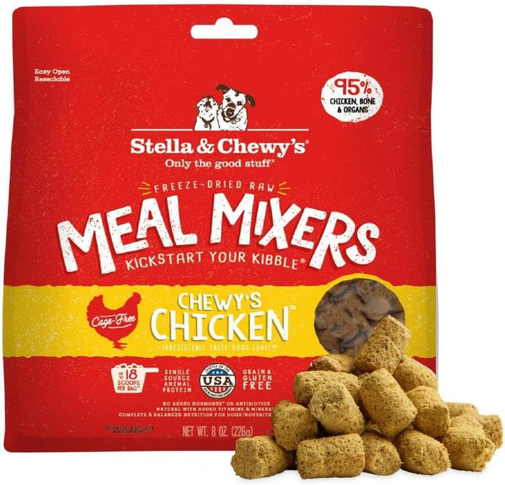 Freeze-Dried Raw Chicken Meal Mixers- Dog Food Topper and Mixer - Made with 95% Cage-Free Chicken, Organs & Bone - Perfect for Picky Eaters - Grain-Free - 3.5Oz