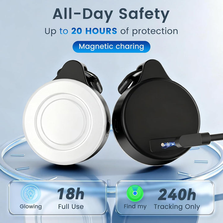 Dog Light with GPS Tracker, Anti-Lost Waterproof Dog Collar Light for Night Walking, Camping, 6 Modes IP68 Rechargeable LED Pet Tracking Lights, Work with Apple Find My, No Monthly Fee(Ios Only)