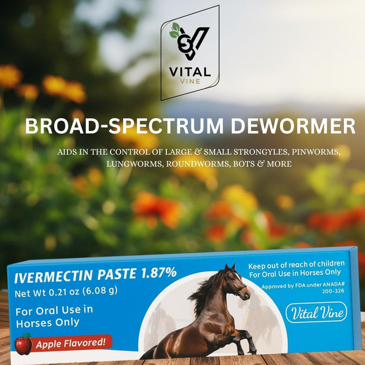 Ivermectin Paste 1.87% Apple Flavored – 6.08G – Horse Use Only Max 1250 Lb (1 Pack)