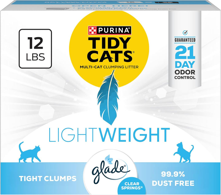 Purina  Lightweight with Glade Clear Springs Multi-Cat, Clumping, Low Dust, Scented Cat Litter - 17 Lb. Box