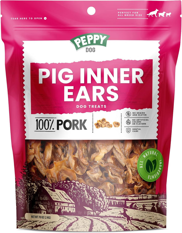 Pig Ears for Dogs (100 Count) | Single Ingredient Dog Chews | Healthy Pig Ears | Natural Treats | Rawhide Alternative | Healthy Treats for All Dogs