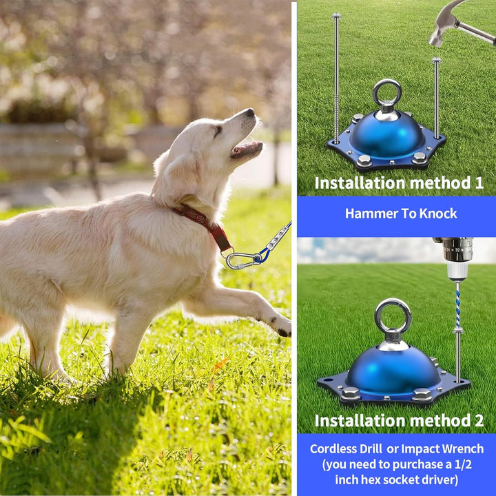 Dog Tie Out Cable and Stake for Camping,360°Swivel Dog Run- No Tangle,With 30FT Heavy Duty Cable, Runner for Yard - up to 150Lbs,Ideal for Outdoor Camping