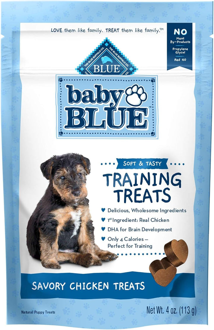 Baby Blue Training Treats Natural Puppy Soft Dog Treats, Savory Chicken 4-Oz Bag