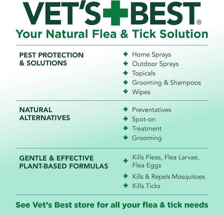 Vet’S Best Indoor Flea and Tick Spray – Dog Flea and Tick Treatment for Home, Plant-Based Formula with Natural Oils, Kills Fleas, Eggs & Ticks on Contact, Made in USA, 32 Oz