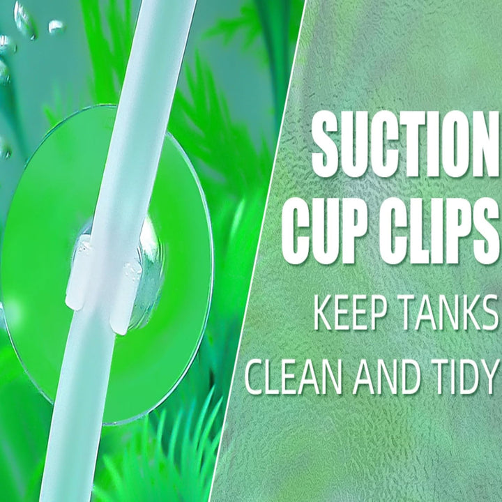 Aquarium Suction Cups, for Fish Tank Airline Tubing, with Clips 3/16" Air Hose Holder, 24Pcs (Clear)