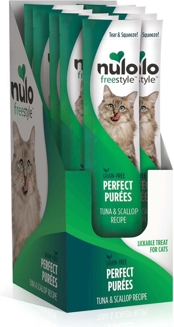 Freestyle Grain-Free Perfect Purees Premium Wet Cat Treats, Squeezable Meal Topper for Felines, High Moisture Content to Support Hydration, 0.5 Ounces in Each Lickable Wet Cat Treat Pouch