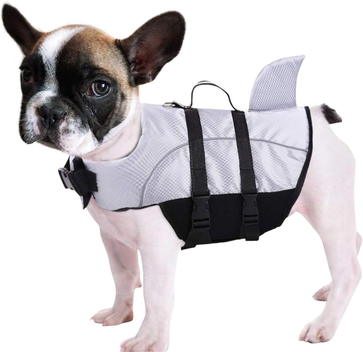 Ripstop Dog Life Jacket Shark Life Vest for Dogs, Safety Lifesaver with High Buoyancy and Lift Handle for Small and Medium Breeds（Rose Red XS）