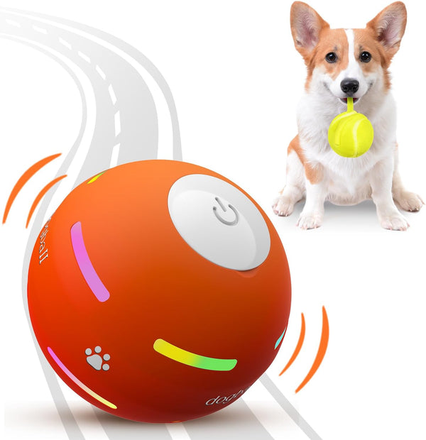 Interactive Dog Toys Dog Ball,[2025 Newly Upgraded] Durable Motion Activated Automatic Rolling Ball Toys For/Small/Medium/Large Dogs,Usb Rechargeable(Orange)