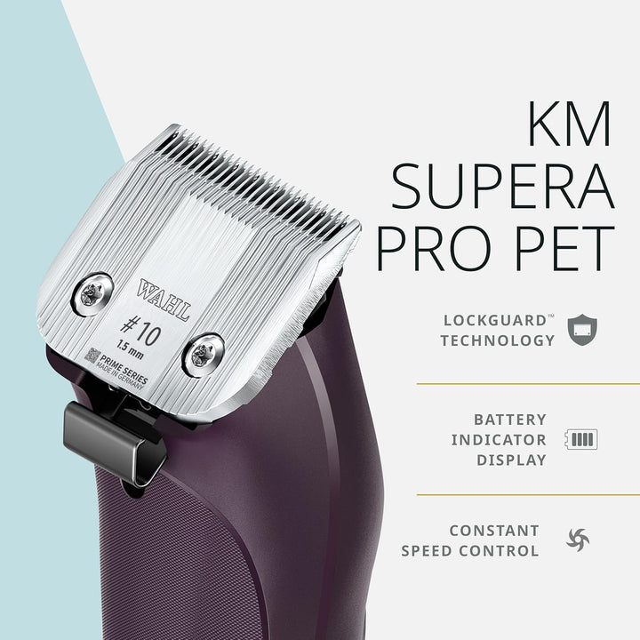 Pro Animal KM Supera Cordless Pet Clipper - Pet Clipper for Cat & Dog Grooming - Battery Powered Cordless Clipper - Features LOCKGUARD Technology
