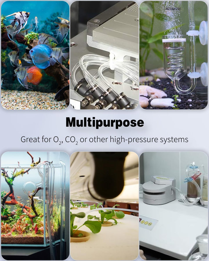 Aquarium Airline Tubing 6.5 Feet Standard 3/16" Aquarium Tubing for Fish Tank Air Pump, Flexible Kink-Resistant Pure PVC Hose for Aquarium Garden Terrarium Pond