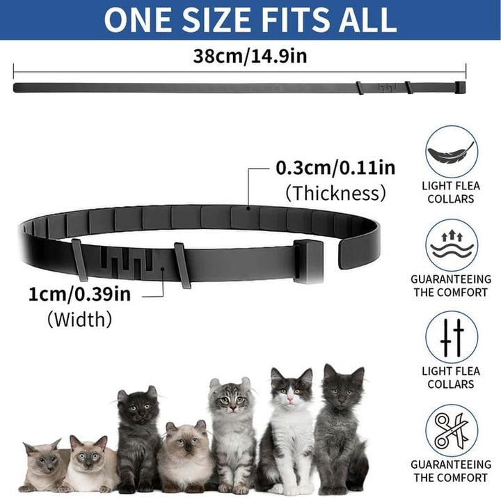 4 Pack Flea Collar for Cats, 32 Months Flea and Tick Prevention for Cat, Waterproof Natural Cat Fleas and Ticks Treatment, Adjustable Fleas and Ticks Collar for Cats Kittens(4 Colors)