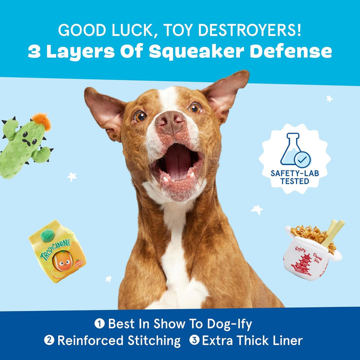 Dog Toys – Barker’S Dozen Donuts Plush 4 in 1 Multi Part Interactive Dog Toy for Dogs & Puppies – Small