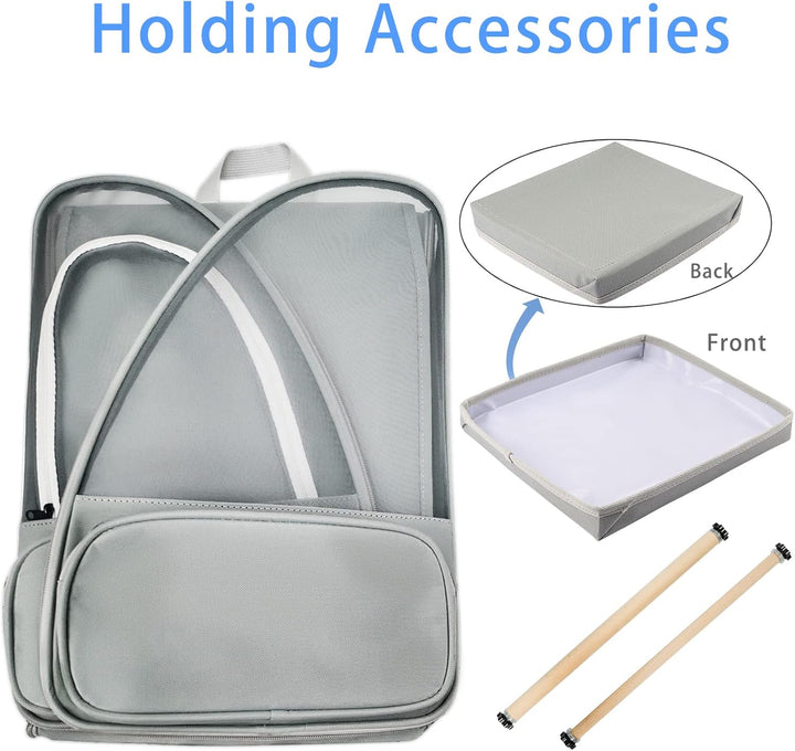 Bird Carrier Backpack - Pet Travel Cage with Upgraded Tray and Standing Perches, Breathable & Portable, for Small Birds, Green Cheek, Cockatiel, Parrot (Grey)