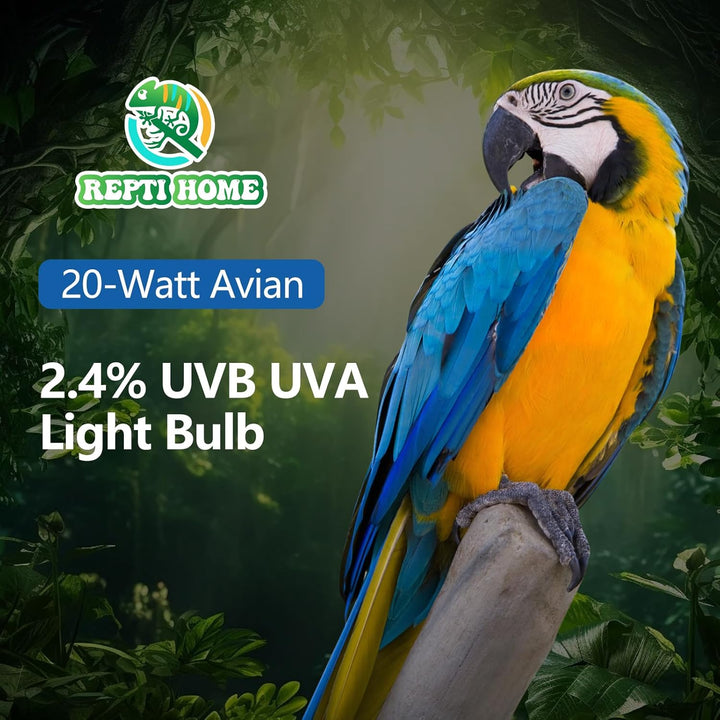 UVA UVB Light Bulb for Birds 2.4 UVB 20W Compact Flourescent Lamp for All Kinds Captive Birds
