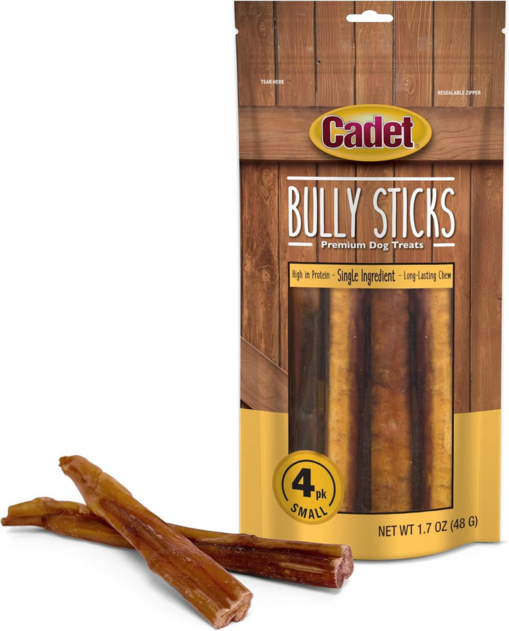 Bully Sticks for Small Dogs – All-Natural Beef Pizzle, High Protein, Low Fat, Long-Lasting, Grain & Rawhide-Free Dog Chews for Aggressive Chewers, Small (12 Ounce)