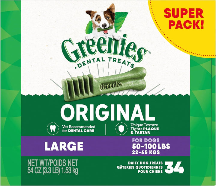 Original Large Dental Dog Treats, 36 Oz. Pack (24 Treats)
