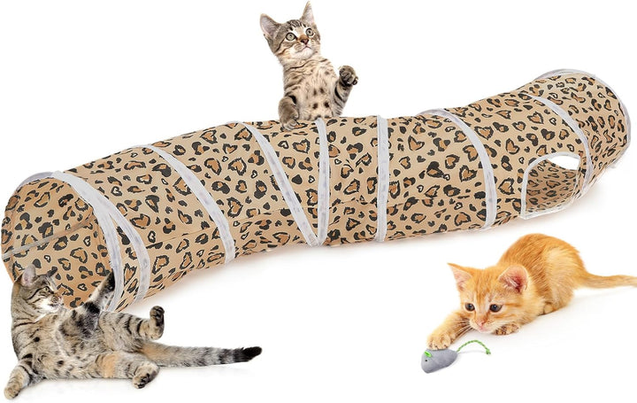 Cat Tunnel, Cat Tunnels for Indoor Cats, S-Shape Cats Cave with Cat Toys, Foldable Cat Tubes and Tunnels for Cats, Rabbit, Puppy, Guinea Pig
