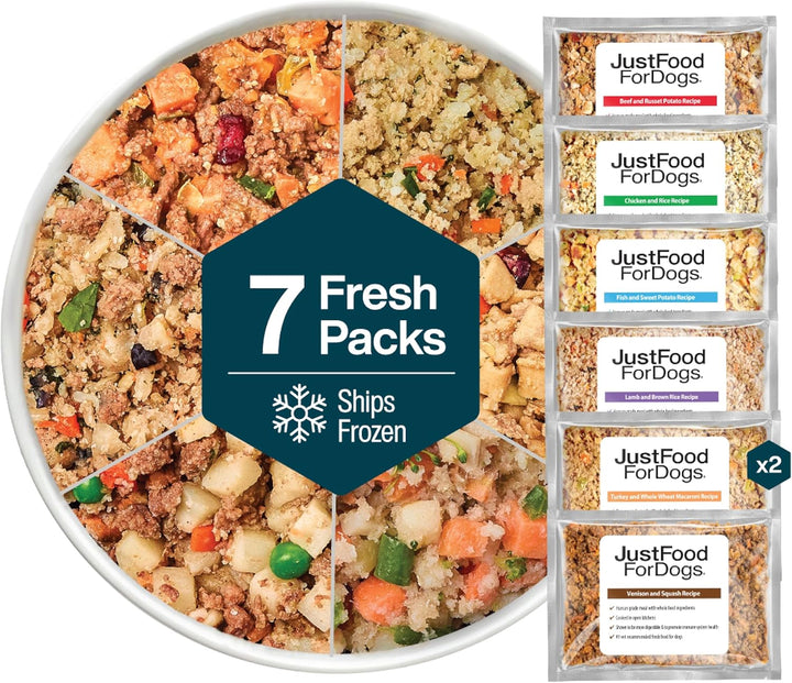 Frozen Fresh Dog Food, Complete Meal or Topper, Beef & Russet Potato Human Grade Recipe, 18 Oz (Pack of 7)