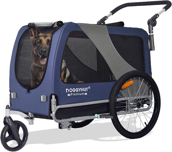 ® Premium Large/Xl Pet Bike Trailer & Stroller for Large Sized Dog or Multiple Small Dogs,Low Center of Gravity,Parking Brakes,Easy Folding Frame,Bicycle Carrier