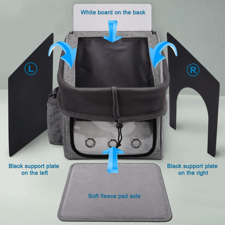 Dog Bike Basket Foldable Pet Carrier, Dog Car Booster Seat with Mesh Windows, Adjustable Shoulder Bag Portable Breathable Bicycle Basket Bag for Dogs and Cats