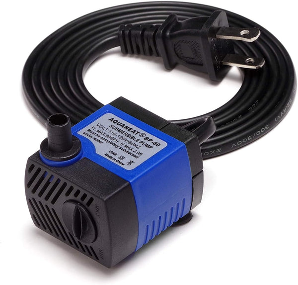 Small Fountain Pump, 80 GPH Submersible Water Pump for Aquarium Fish Tank, Outdoor Water Fountain, Hydroponics, Pond