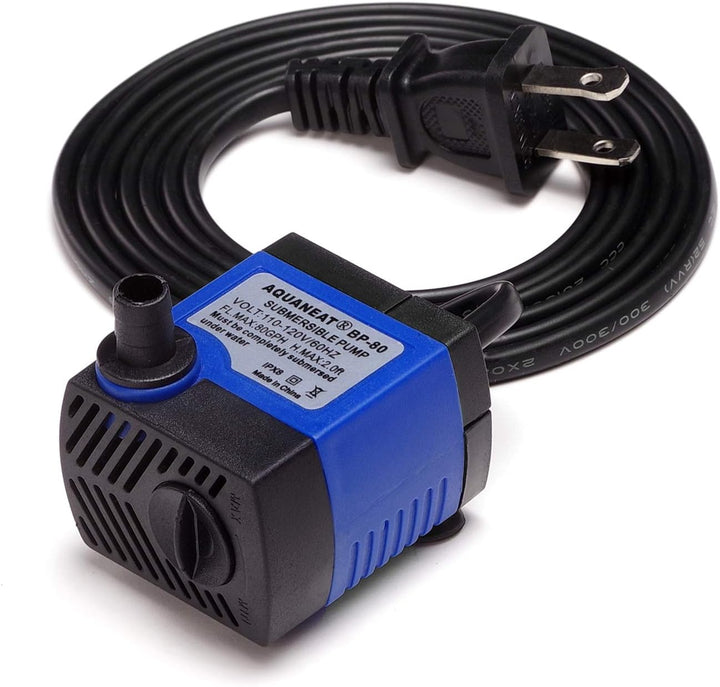 Small Fountain Pump, 80 GPH Submersible Water Pump for Aquarium Fish Tank, Outdoor Water Fountain, Hydroponics, Pond