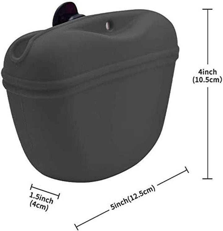 Silicone Dog Treat Pouch-Small Training Bag-Portable Dog Treat Bag for Leash with Magnetic Closure and Waist Clip[Us Design Patent]