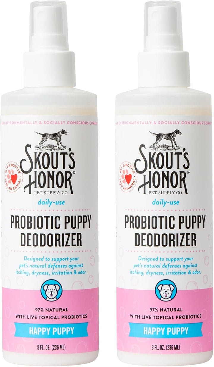 Probiotic Pet Deodorizer Spray- Hydrating Daily-Use with Avocado Oil & Omega-3S, Microbiome Friendly Certiified, Paraben & Sulfate-Free, 97% Natural, 8Oz, Dog of the Woods