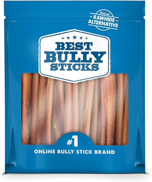 6 Inch Odor-Free Bully Sticks - 20 Count (Pack of 1) - Bulk Bag, Odorless Natural Grass-Fed Beef, Easily Digestible, No Grain or Rawhide, Ideal for Big Breeds