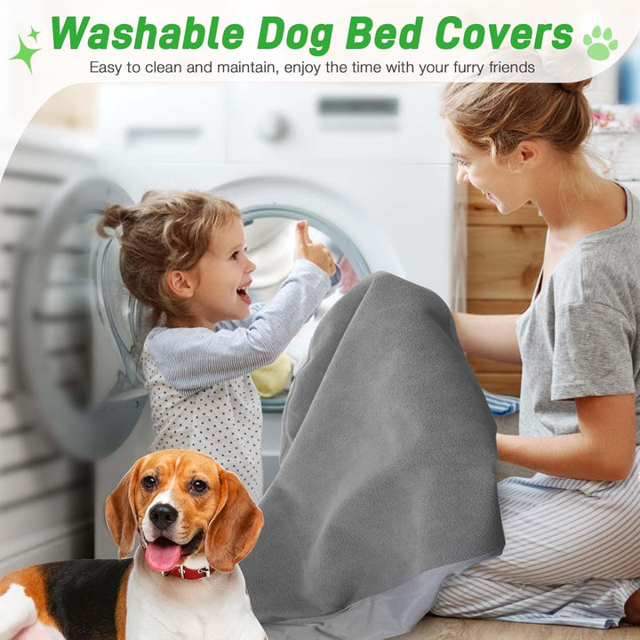 Dog Bed Covers Replacement Waterproof for Dog Bedding Washable Grey 2 Pack 35" X 44" XL
