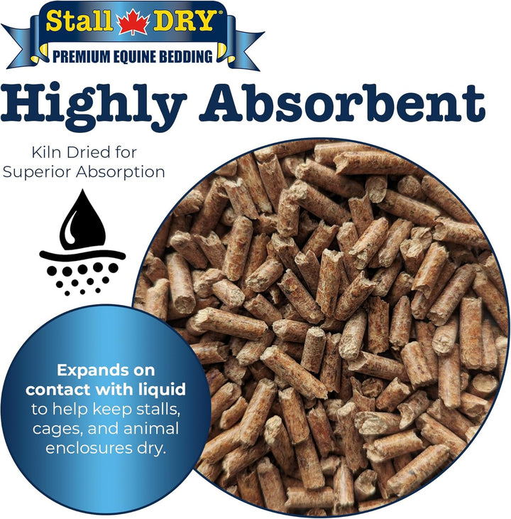 Premium Equine Bedding Pellets, 35Lbs - 100% Natural Kiln-Dried Pine Pellets, Superior Absorption & Odor Control - Eco-Friendly, Biodegradable & Chemical-Free Bedding