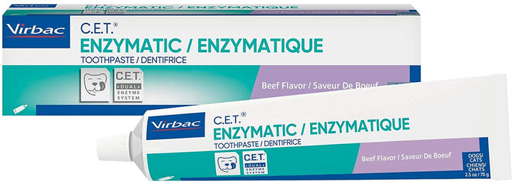 C.E.T. Enzymatic Toothpaste, Eliminates Bad Breath by Removing Plaque & Tartar Buildup, Best Pet Dental Care Toothpaste, Poultry Flavor, 2.5 Oz Tube