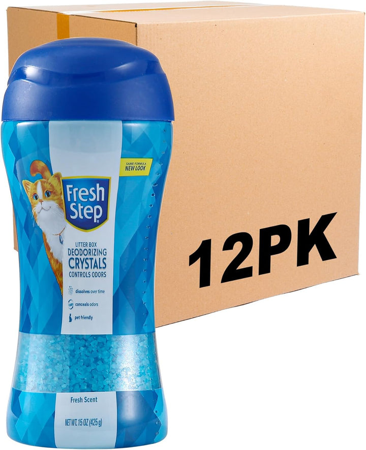 Cat Litter Crystals in Fresh Scent - Cat Litter Box Deodorizer - Combats Odors and Neutralizes Smells to Keep Your Home Clean, 15 Ounce