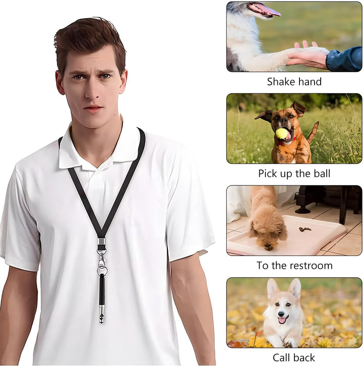 Dog Whistle,Dog Whistle to Stop Barking Neighbors Dog,Adjustable Ultrasonic Silent Dog Training Whistles(Black)