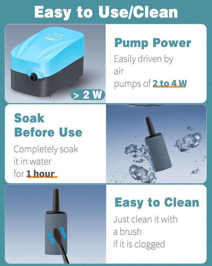 Aquarium Air Stone 1 Inch, Fish Tank Air Stone Aerator Bubble Diffuser for Nano Air Pumps Small Buckets and Fish Tanks, 10 Pack