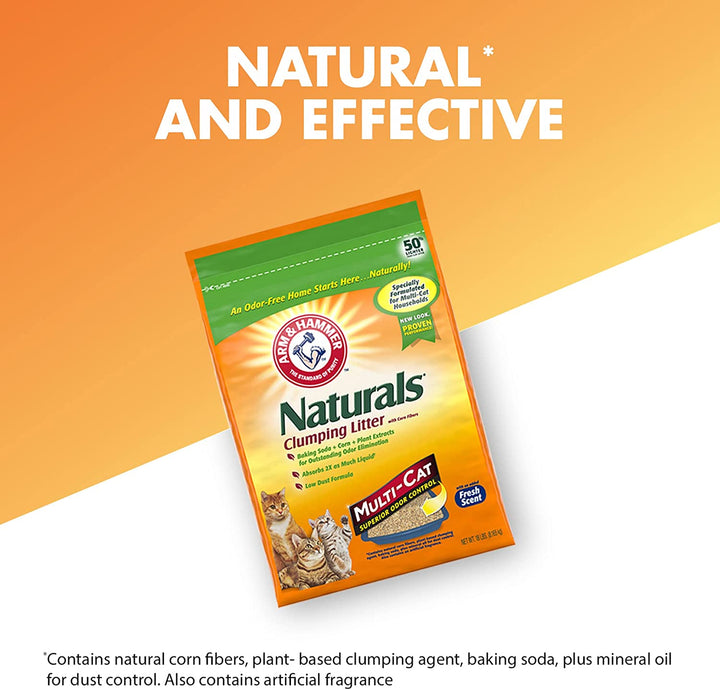 Naturals Clumping Cat , Litter Odor Control, Multi Cat Litter, 18 Lb. Bag