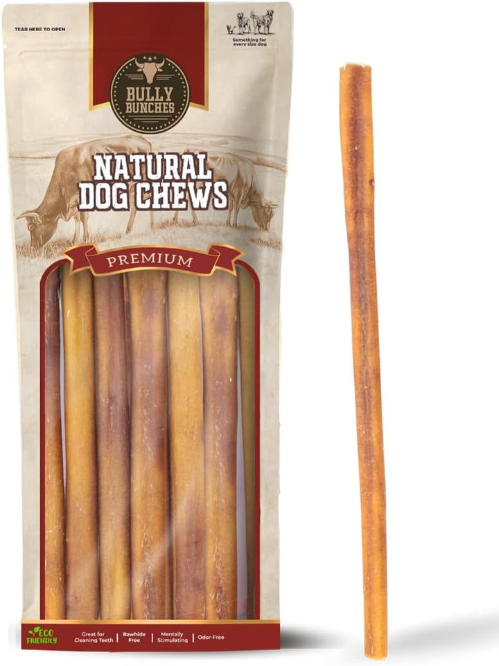 Premium 6 Inch Standard Odor-Free Bully Sticks for Small to Medium Dogs & Puppies - Long Lasting Chews for Oral Care - All Natural, 100% Beef Dog Treats, Rawhide Free (5 Pack)