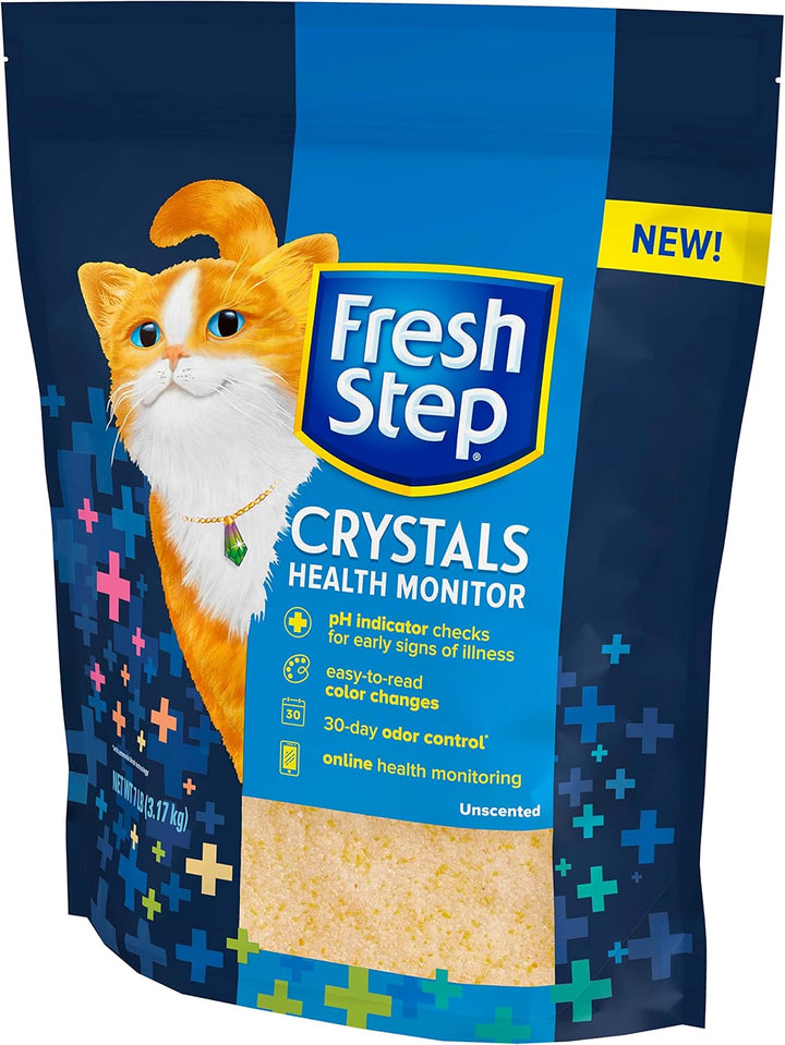 Crystals Health Monitoring Cat Litter, Color-Changing Litter Helps Detect Irregularities in Cat Urine, Controls Odor for 30 Days, 7 Lb. Bag