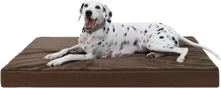 Orthopedic Dog Bed Dog Crate Bed Waterproof for Large Dogs Deluxe Plush Washable Pet Mat with Egg Crate Foam & Removable Cover, 35 X 22 Inch, Gray