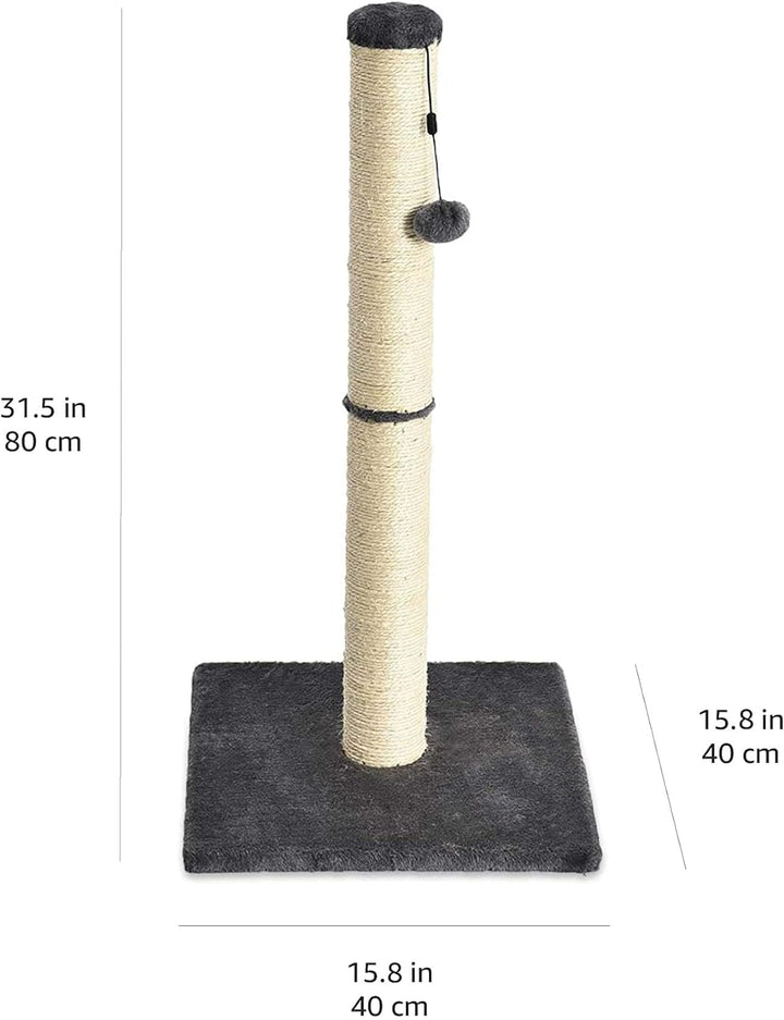 Cat Scratcher - Indoor Classic Single Cat & Kittens Scratching Post, Medium (31.5"H) - Grey