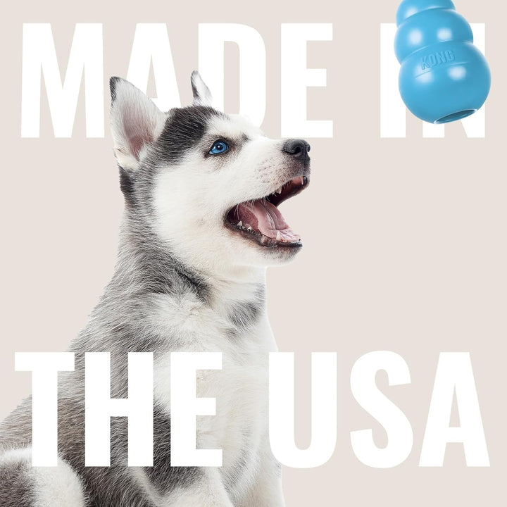 Puppy - Natural Teething Rubber Chew Toy for Dogs - Stuffable Dog Toy for Extended Playtime - Chew & Fetch Toy for Puppies - for Small Puppies - Blue